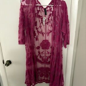 Lane Bryant Pink Lace Kimono